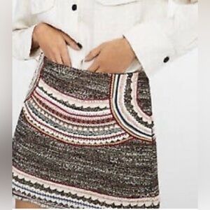 New with tags! Zara embroidered tweed skirt